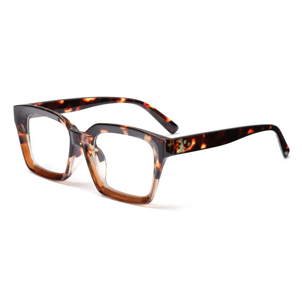 Fashion Square Reading Glasses for Men & Women – Large Frame High-Definition Presbyopia Eyewear, Diopter +1.0 to +4.0