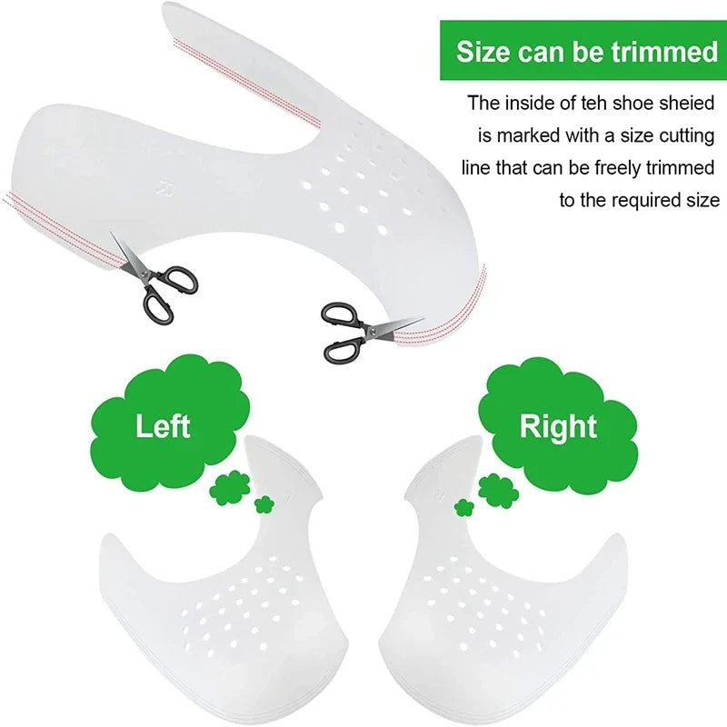 Shoe Crease Protector - Lightweight Toe Cap Shield for Sneaker Anti-Crease & Bend Protection