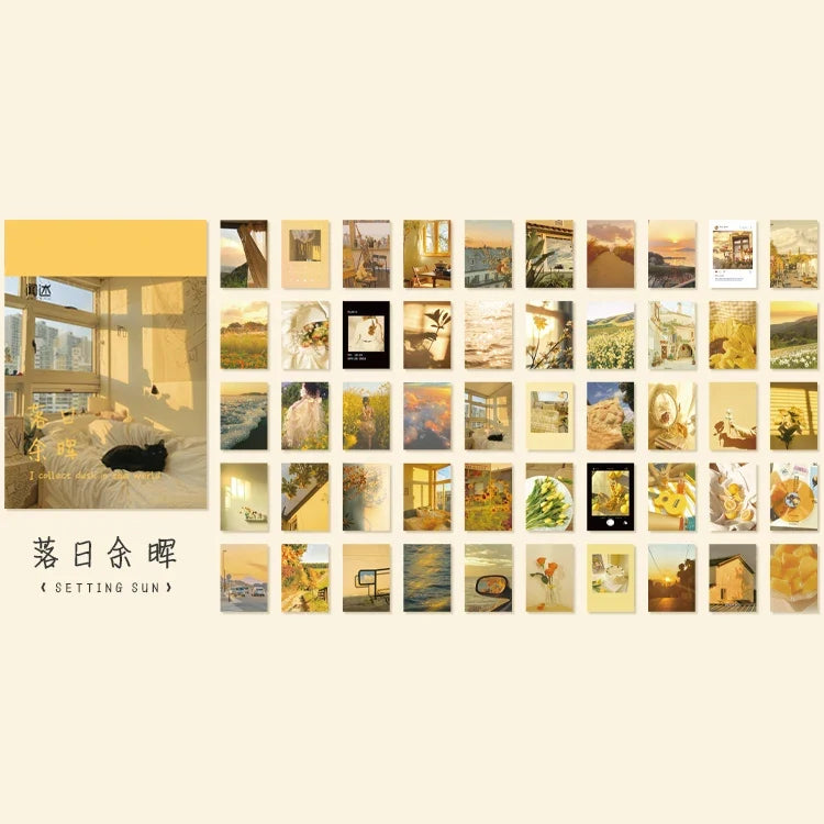 Yoofun 50 Sheets Aesthetic Sticker Book - Natural Scenery Art Painting Stickers for Scrapbooking Planner Journaling
