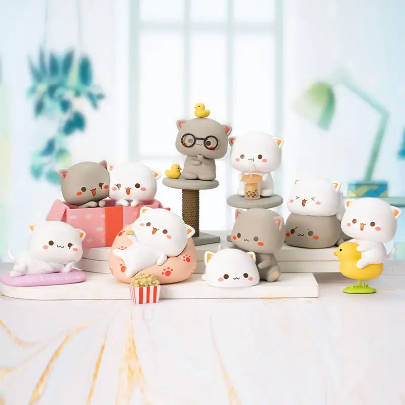 Mitao Cat Blind Box Toys – Cute Lucky Cat Cartoon Figures for Home Decor, 2 Seasons