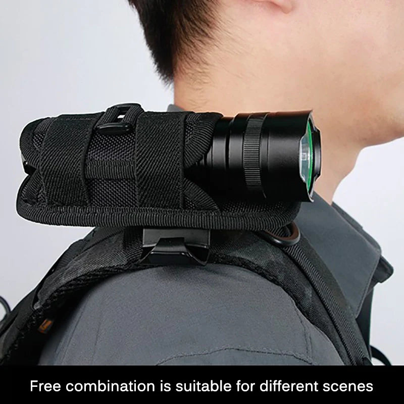 Durable Tactical Flashlight Pouch: 360 Degree Rotary Holster Belt Case for Hunting - Lighting Accessory for Survival Kits