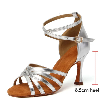 Women’s Latin Dance Shoes - Suede Sole Ballroom Tango Cuban Heel High Heel Party Shoes