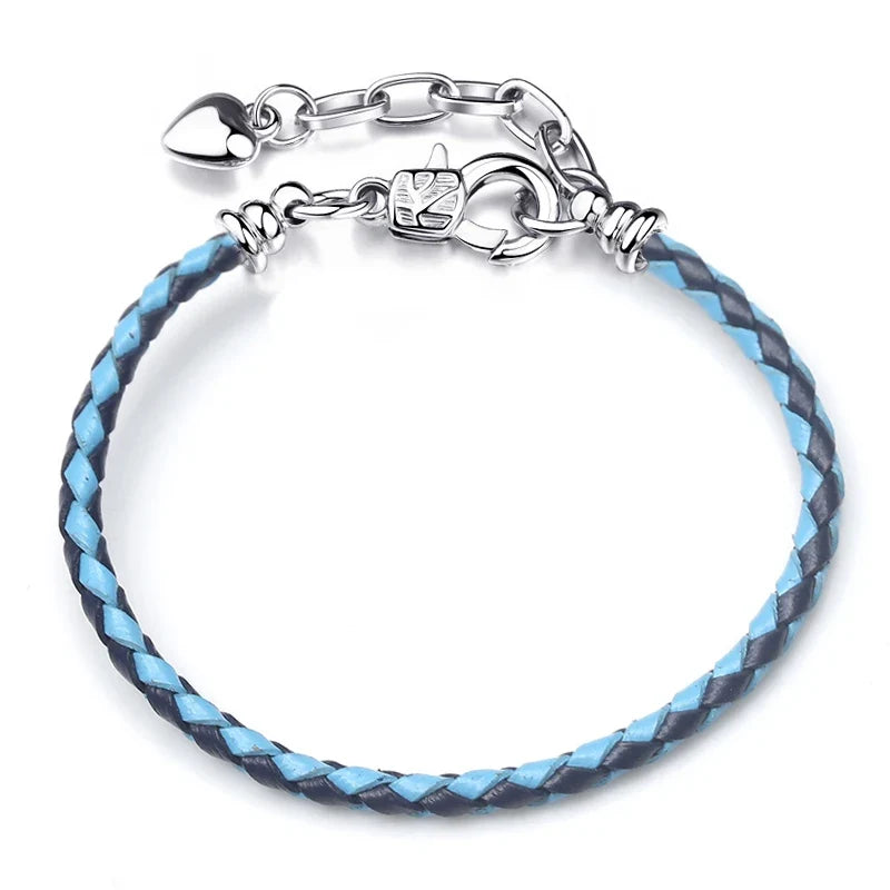 BAOPON 9-Color Leather Charm Bracelet - DIY Chain Jewelry Gift for Women & Girls