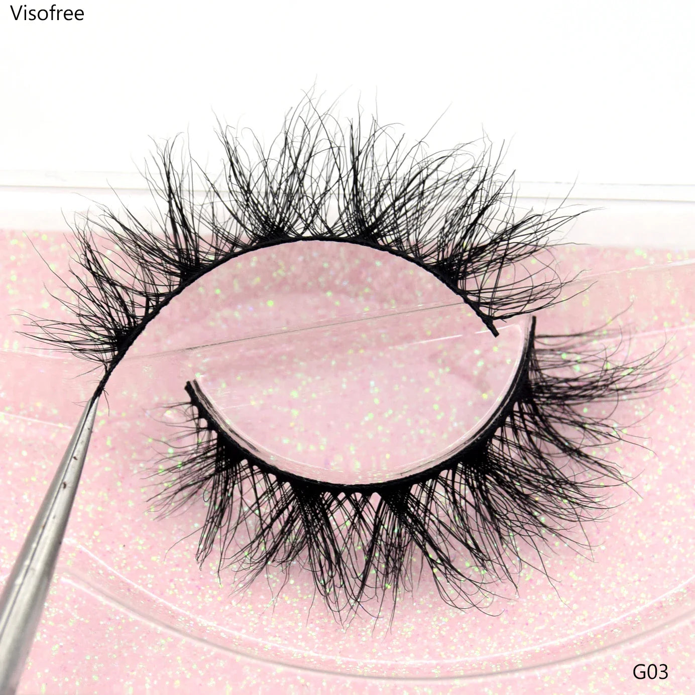 Visofree 3D Mink Eyelashes – Thick Handmade Full Strip Cruelty-Free False Lashes for Makeup M56
