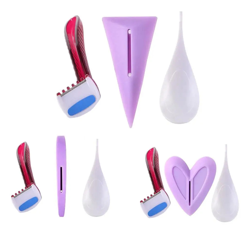 Bikini Shaving Stencil Set for Women — Intimate Pubic Hair Razor & Shaping Tool
