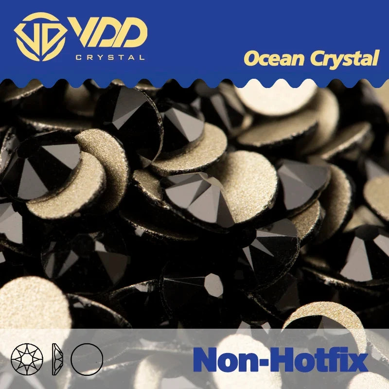 VDD Non Hot Fix Crystal Nail Art Rhinestones - 2088 Flower Flatback Gems for DIY Nail Decorations