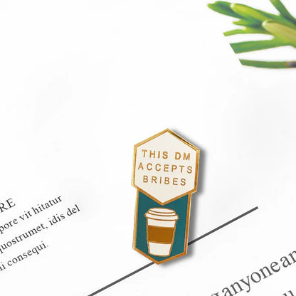 DND Dungeon Master Brooch - Coffee Lapel Pin for Tabletop Gamer Fans & Collectors