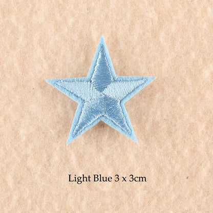 Stars Embroidered Iron-On Patches – Gold, Silver & Colorful Appliqué Stickers for Clothing, Jackets, Bags & DIY Craft Decoration