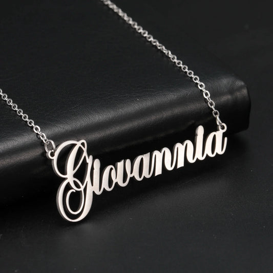 Sipuris Custom Name Necklace - Personalized Gold Stainless Steel Choker Jewelry Gift for Women & Men Wedding Style