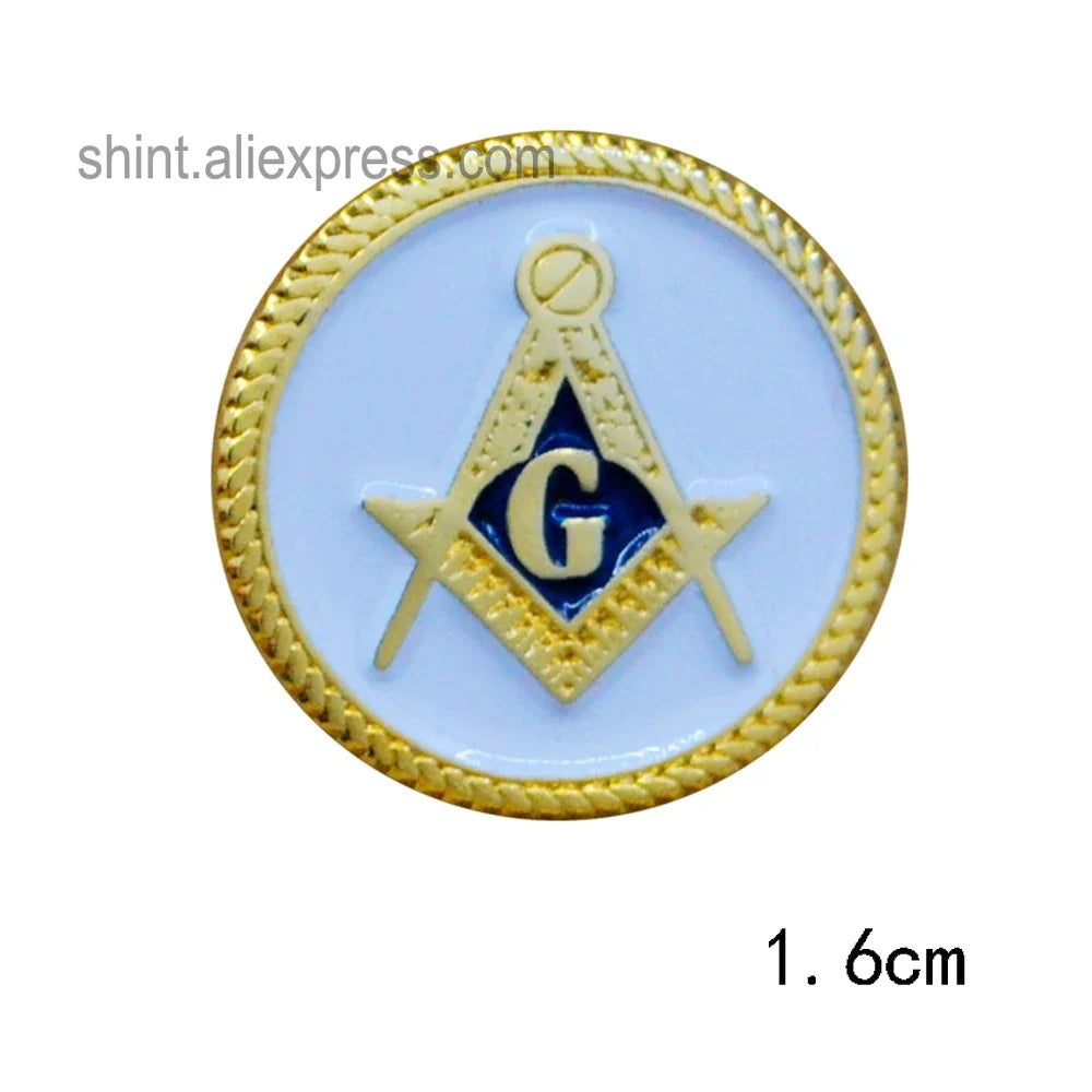 Masonic Freemason Lapel Pin - Forget Me Not Sun Past Master Commemorative Badge for Freemasonry Accessories & Collectors