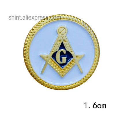 Masonic Freemason Lapel Pin - Forget Me Not Sun Past Master Commemorative Badge for Freemasonry Accessories & Collectors