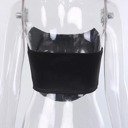Sleeveless Off-Shoulder Velvet Corset Crop Top – Sexy Backless Bustier Vest for Women, Solid Color