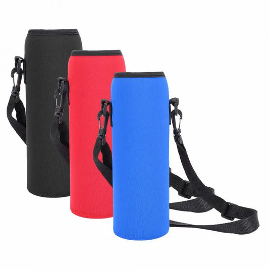 1L Neoprene Water Bottle Carrier Bag - Insulated Bottle Cover Pouch with Adjustable Shoulder Strap