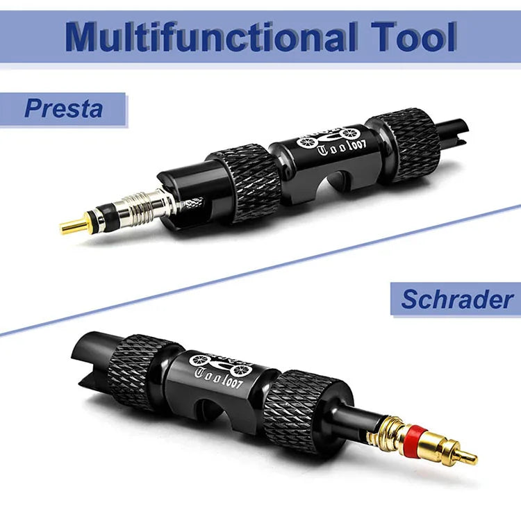 MUQZI MTB & Road Bike Valve Tool – Schrader & Presta Wrench for Tire Installation and Valve Core Removal