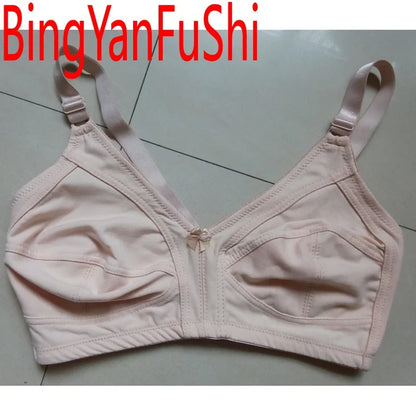 Women's White Cotton Bra - Large Bust C-F Cup Push-Up Seamless Lace Comfort Bra