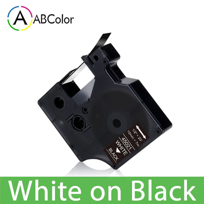 12mm Black on White Label Tape Cartridge Compatible with Dymo LabelManager 160 & 280