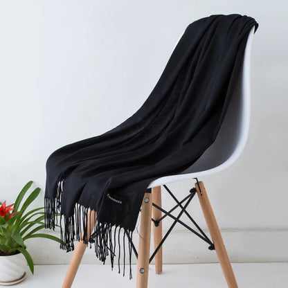 Desgine Solid Cashmere Scarf – Warm Autumn Winter Shawl Wrap with Tassels, Unisex Pashmina for Women and Men 2024