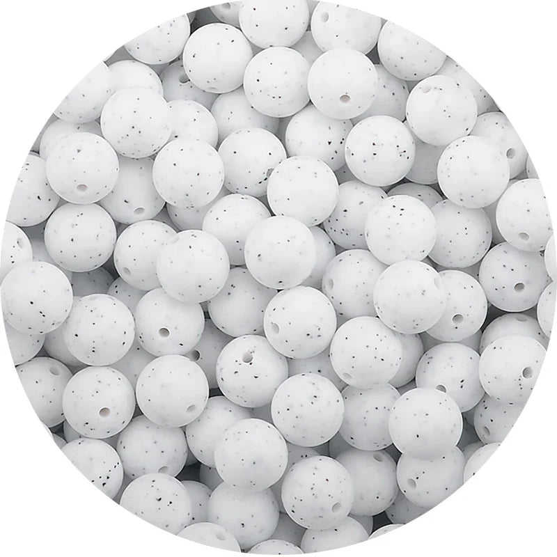 LOFCA Silicone Teething Beads - 20pcs 15mm Round Baby Chew Beads for DIY Teether Toys Infant Accessories