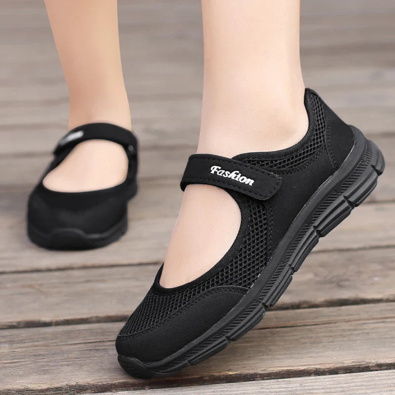 Summer Women's Casual Shoes – Soft, Portable Sneakers with Flat Soles, Breathable Slip-On Design in White