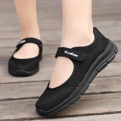 Summer Women's Casual Shoes – Soft, Portable Sneakers with Flat Soles, Breathable Slip-On Design in White