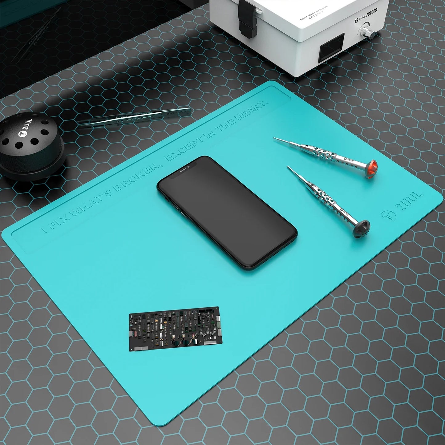 2UUL Heat-Resistant Silicone Work Mat – Insulation Repair Pad for BGA Soldering, Welding, and Rework Station 400x280mm