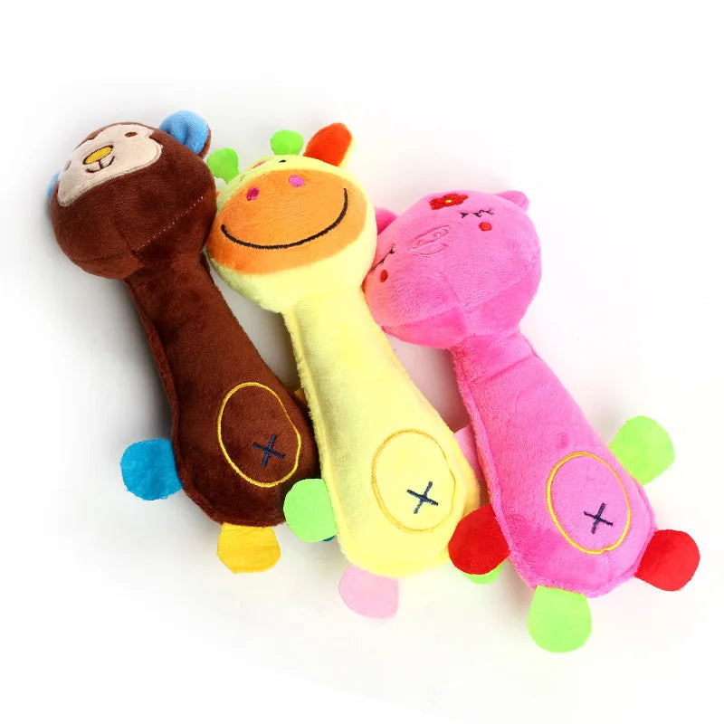 Durable Plush Dog Toy – Animal Shape with Squeaky, Chew & Cleaning Toy for Small Dogs (Chihuahua, Yorkshire, Bichon, Puppy)