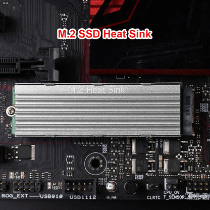 M.2 SSD HeatSink Aluminum Radiator - Thermal Cooling Pad for NVME NGFF M.2 2280 SSD, Desktop PC & PS5