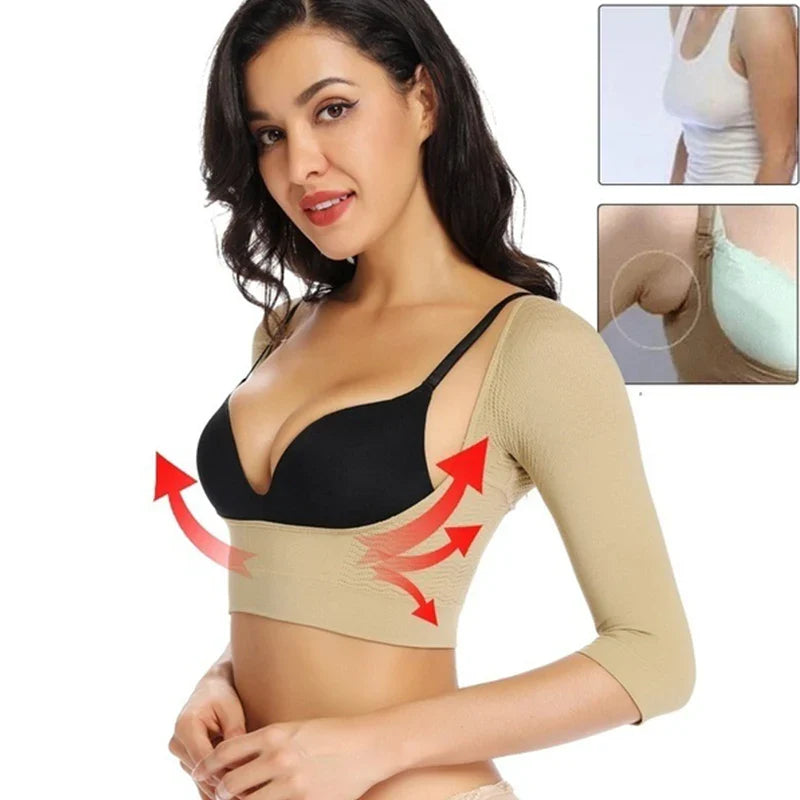 Upper Arm Shaper for Women – Shoulder Slimmer Compression Sleeves & Posture Corrector Body Shapewear Top