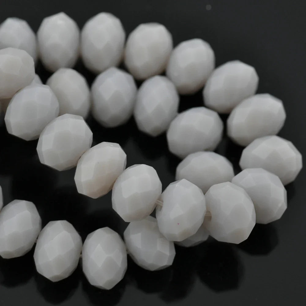 Czech Crystal Spacer Beads - Rondelle Faceted Glass Beads in Multiple Sizes for DIY Jewelry Making Crafts