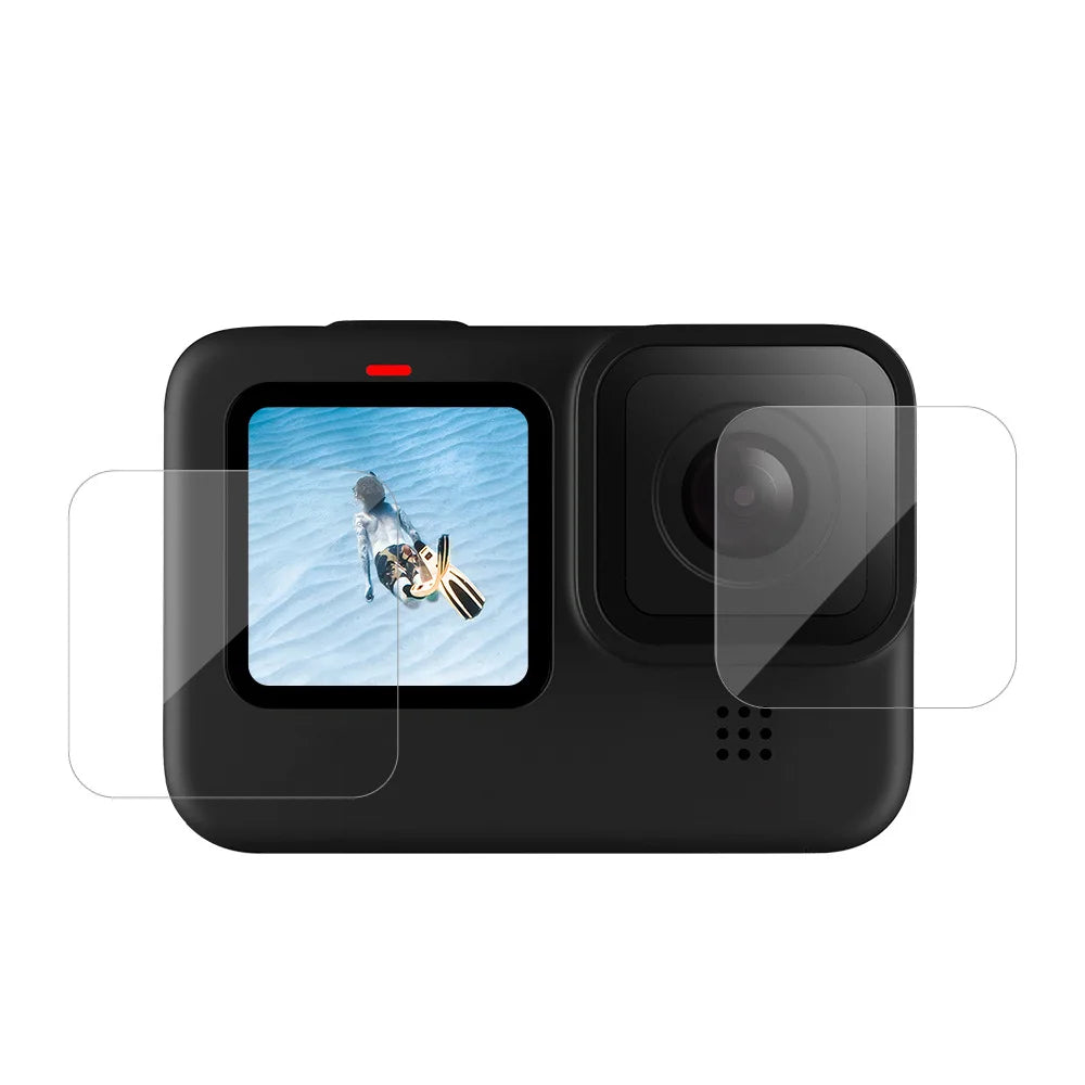 Tempered Glass Screen Protector for GoPro Hero 9–12 – Black Lens Protective Film, Camera Accessories