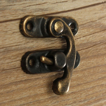 NAIERDI Small Antique Metal Lock – Decorative Hasps Hook Padlock for Wooden Jewelry Boxes, Furniture Hardware with Screws