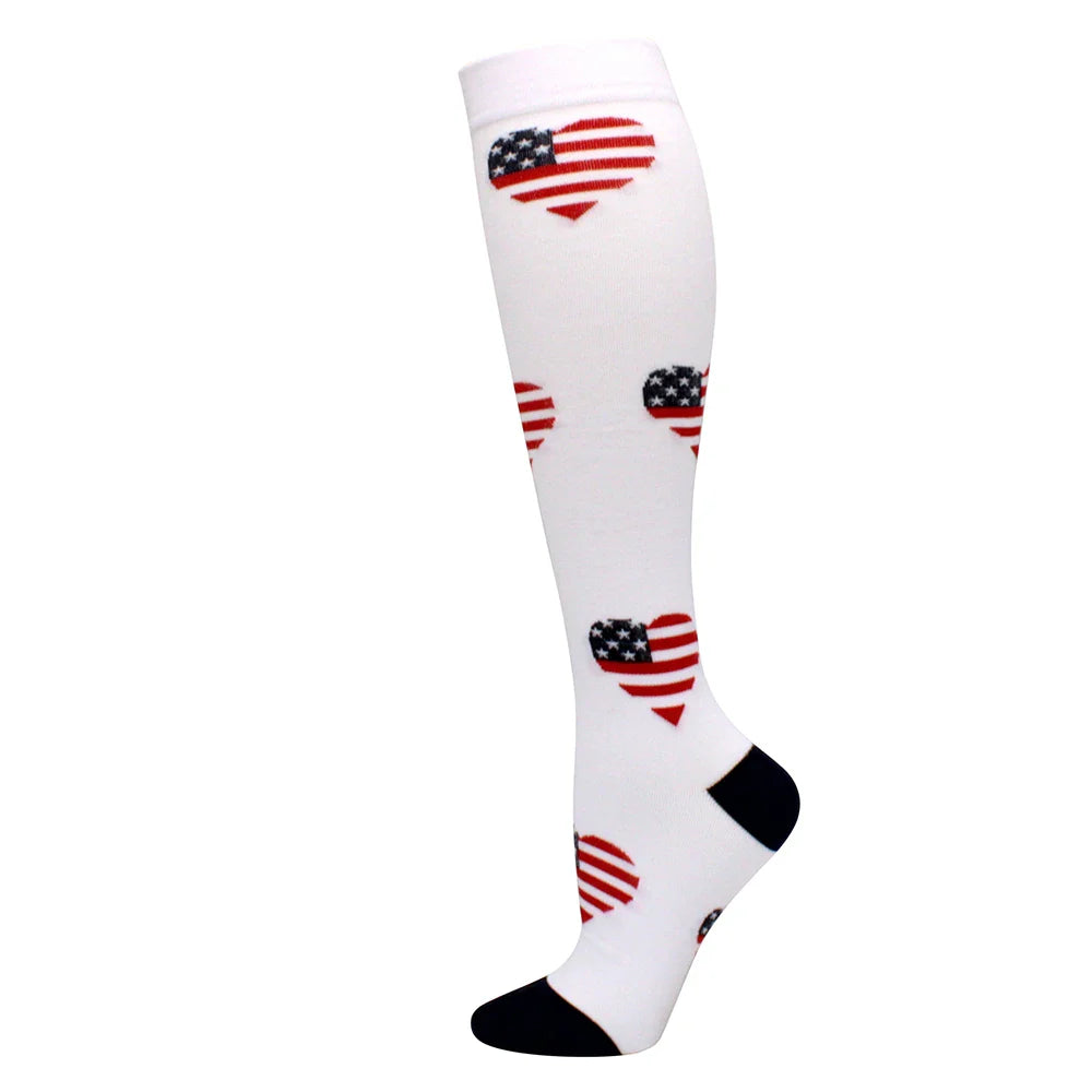 Compression Support Socks for Men & Women – Running Nursing Stockings for Edema, Varicose Veins & Blood Circulation Sports Wear