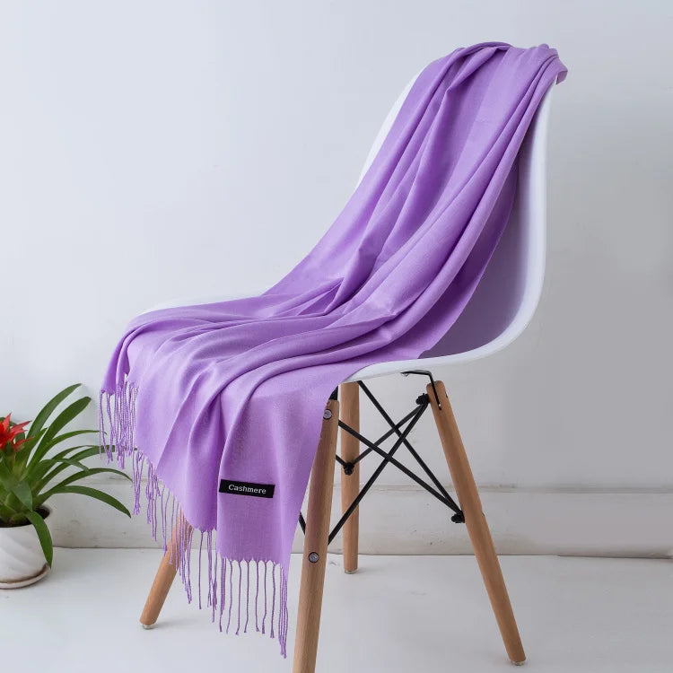Desgine Solid Cashmere Scarf – Warm Autumn Winter Shawl Wrap with Tassels, Unisex Pashmina for Women and Men 2024