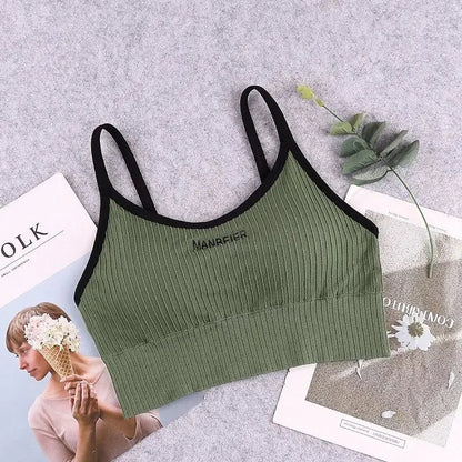 Women’s Sports Bra Crop Top - Soft Cotton Comfort Gym Bra Tube Top Underwear for Active Wear