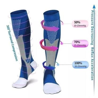 Compression Socks for Running - Men and Women's Anti-Fatigue Pain Relief, 20-30 mmHg Black Sports Compression Socks