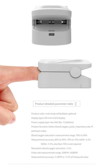 Portable Professional Finger Pulse Oximeter – Digital OLED Blood Oxygen, Heart Rate Health Monitor Tool