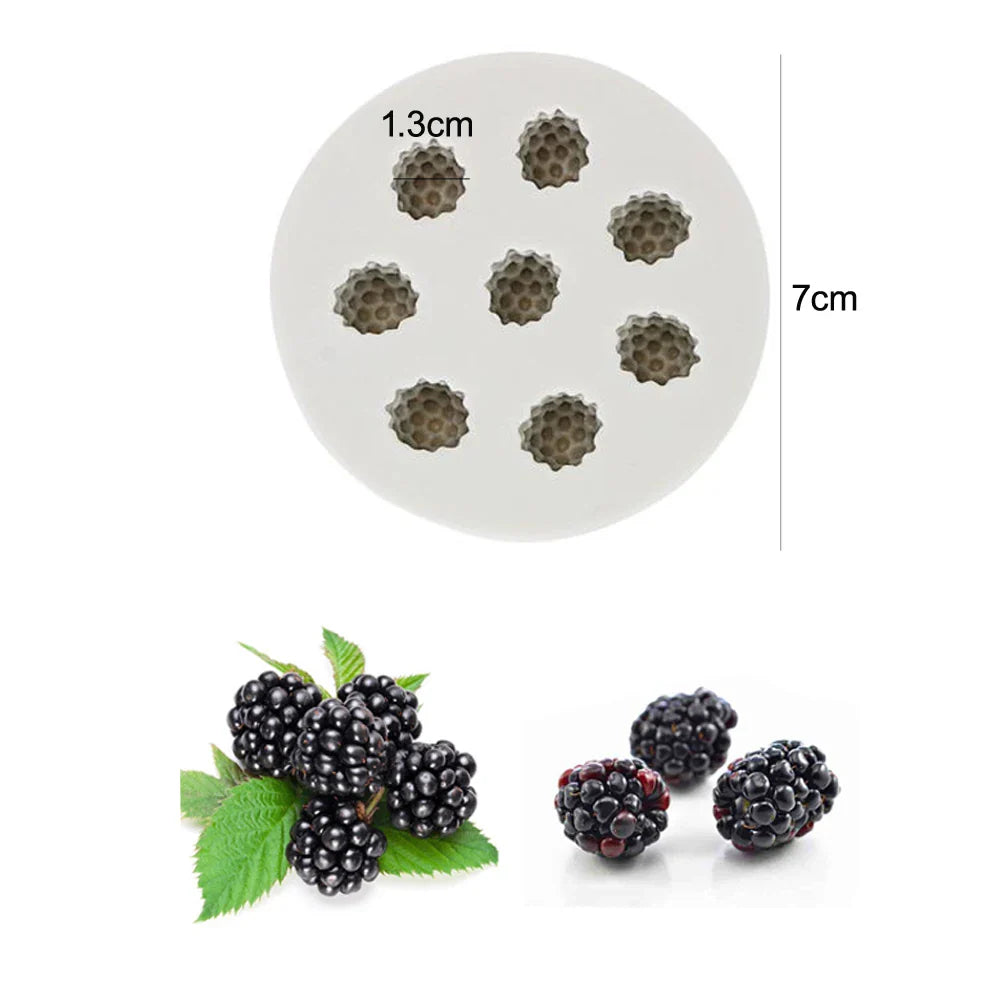 Raspberry & Blueberry Silicone Mold – DIY Candle, Resin, Fondant, Chocolate & Baking Decoration Mould (M2628)