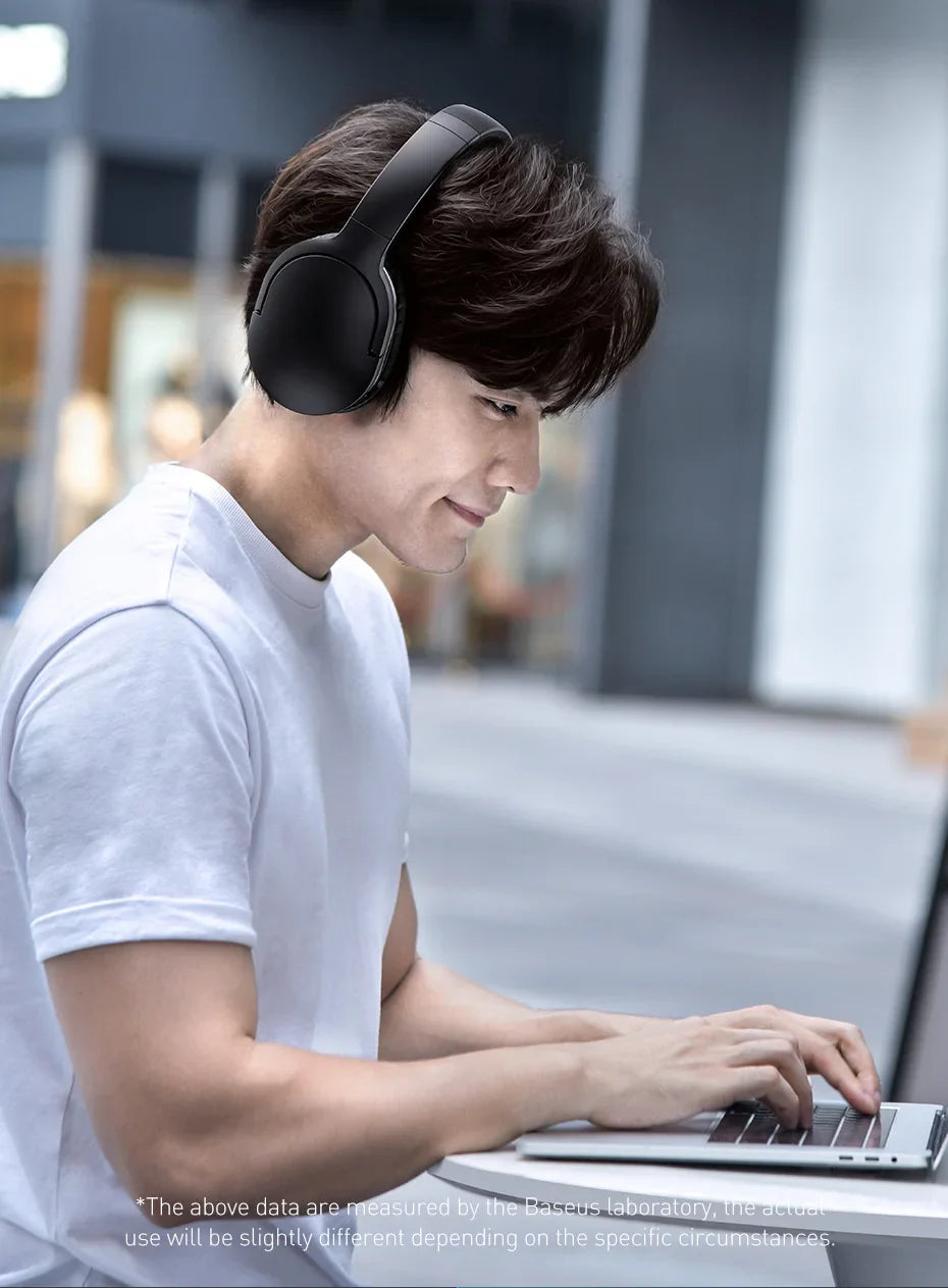 Baseus D02 Pro Wireless Headphones - Bluetooth 5.3, Foldable Sport Headset, Over-Ear Gaming Bluetooth Earbuds