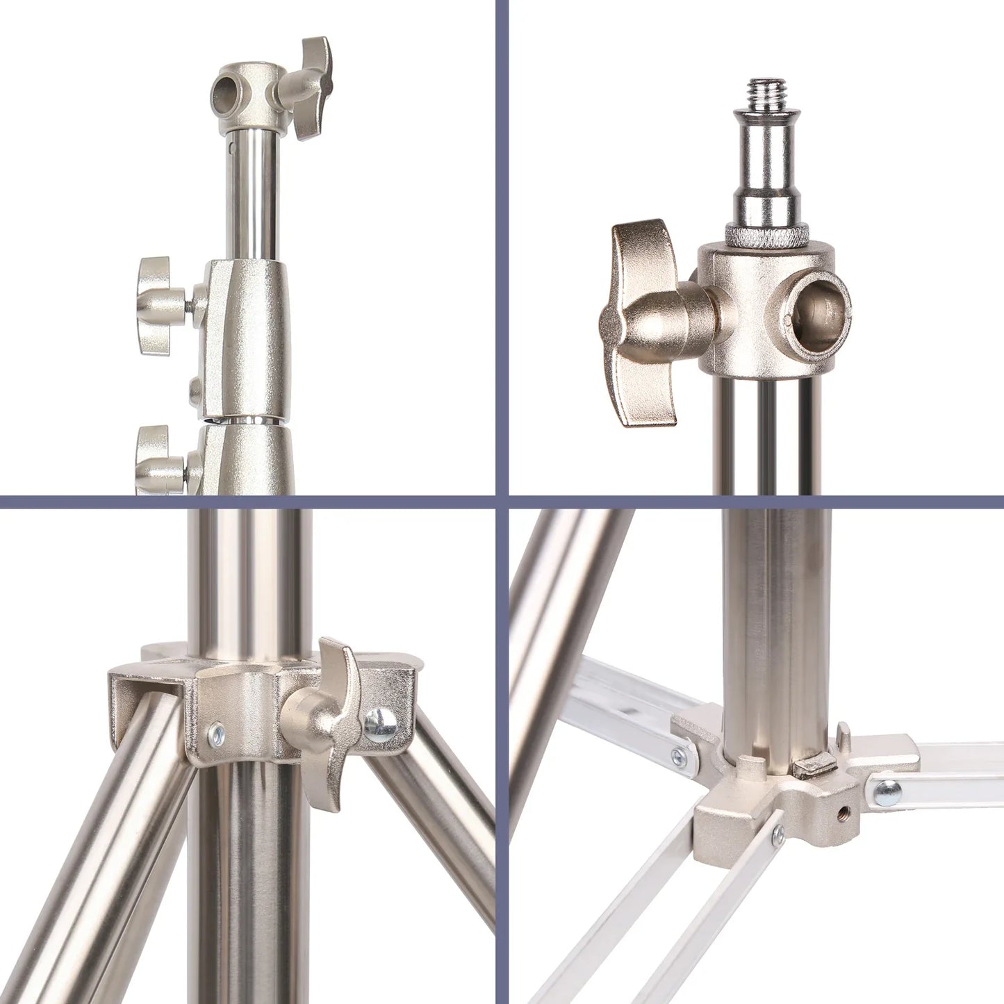 290cm Air Pressure Tripod - 10kg Bearing Stainless Steel Light Stand for Camera, Ring Light, Live Streaming & Photography
