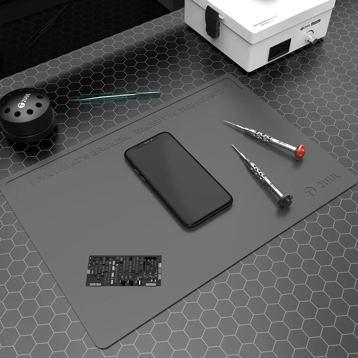 2UUL Heat-Resistant Silicone Work Mat – Insulation Repair Pad for BGA Soldering, Welding, and Rework Station 400x280mm