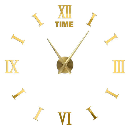 3D DIY Wall Clock - Modern Acrylic Mirror Sticker Quartz Clock For Living Room Decor With Silent Movement