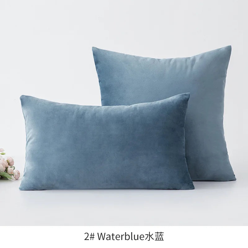 Inyahome Soft Velvet Cushion Cover - Pink Grey Beige Green Decorative Pillowcase For Bedroom Sofa 30x50cm 45x45cm