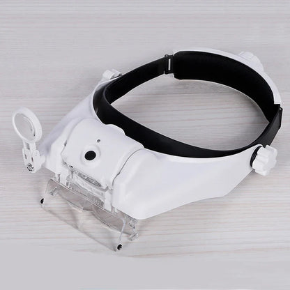 USB Rechargeable Magnifying Glasses Loupe with LED – Watchmaker Repair Tool Headband Magnifier (1.5x-3.5x)