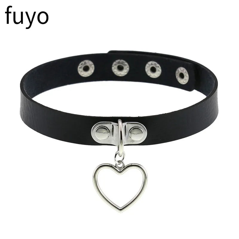 New Spike Choker Necklace – Punk Faux Leather Collar with Big Rivets, Studded Goth Style for Women & Men