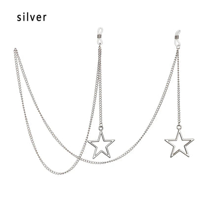Women Pearl Star Eyeglass Chain - Fashion Beaded Sunglasses Holder Neck Strap For Reading Glasses