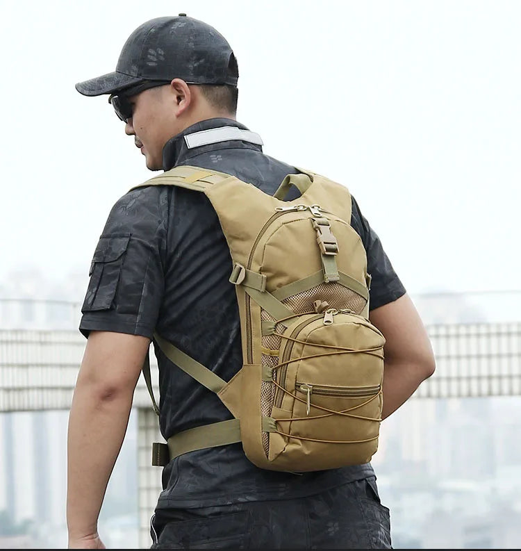 15L Molle Tactical Backpack - Outdoor Sports Bicycle Bag for Cycling, Climbing, Hiking, Camping, Fishing, Hydration