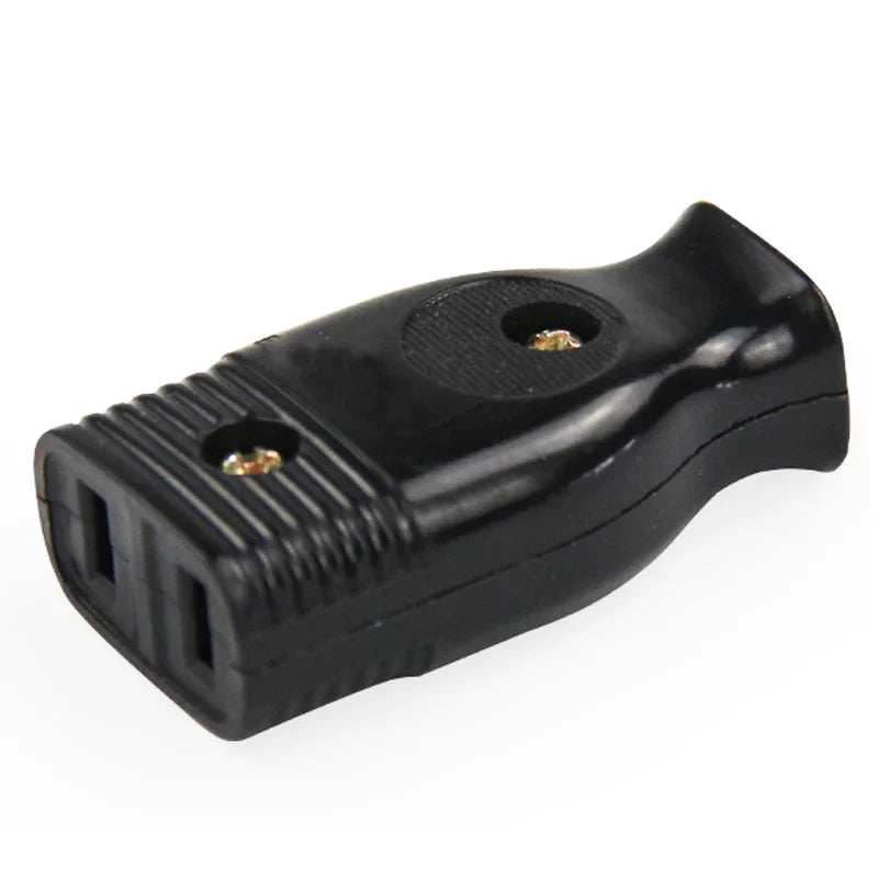 American 2-Pole Bakelite Power Plug - 15A Rewirable US Wiring Adapter Socket Connector for Power Cables