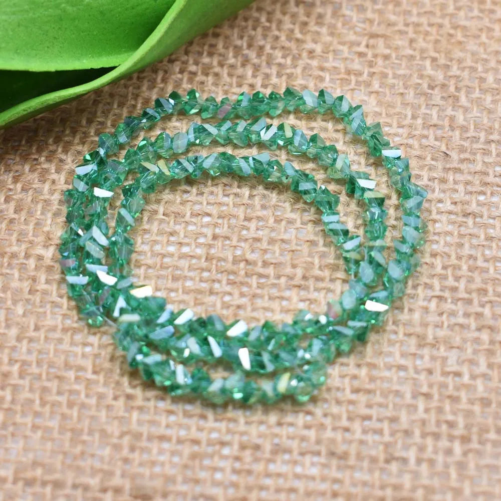 Yanqi Triangle Crystal Beads - 38 Colors 4mm Loose Glass Beads for DIY Jewelry Making Earrings Necklace Crafts