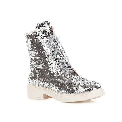 Women’s Color-Changing Sequin Boots - Magical Multi-Color Autumn & Winter Fashion Shoes