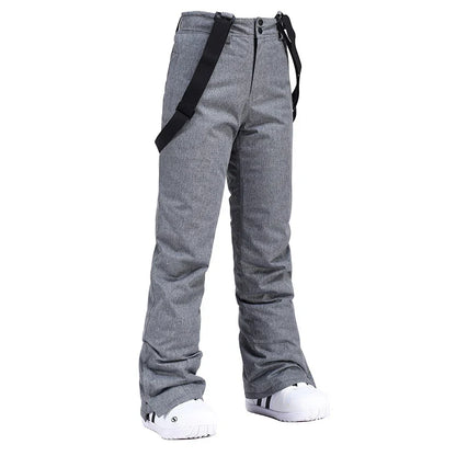 Men & Women Winter Ski Pants – Windproof Waterproof Snowboard Suspender Trousers Thick Warm Plus Size